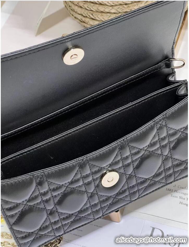 Inexpensive LADY DIOR CHAIN POUCH Cannage Lambskin S0937O black