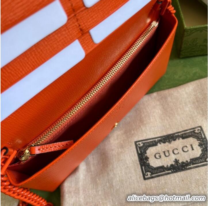 Top Quality Gucci Horsebit 1955 wallet with chain 621892 Orange