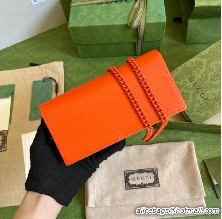 Top Quality Gucci Horsebit 1955 wallet with chain 621892 Orange