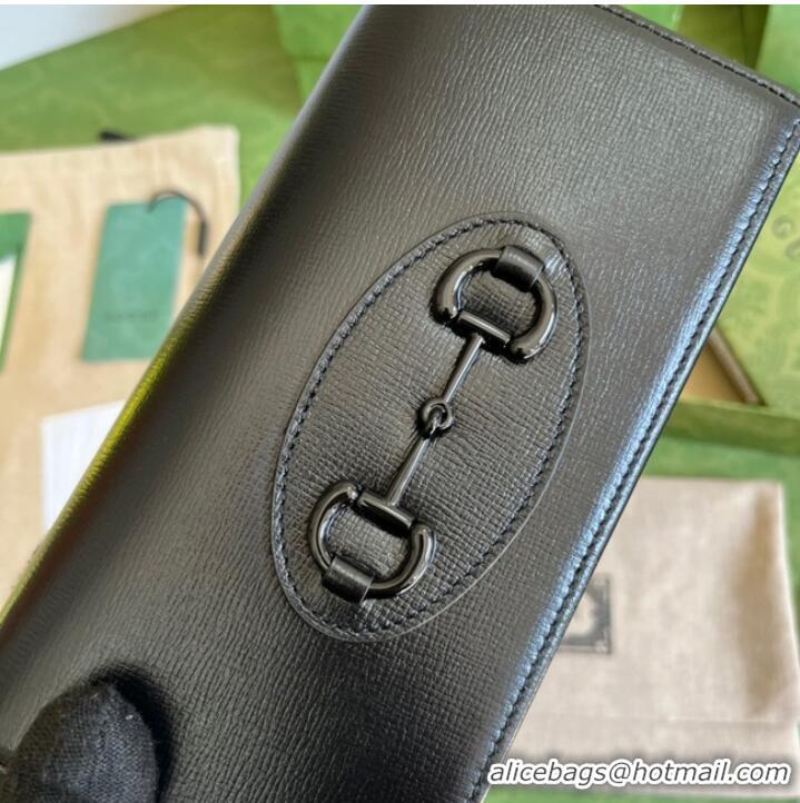 Grade Quality Gucci Horsebit 1955 wallet with chain 621892 Black