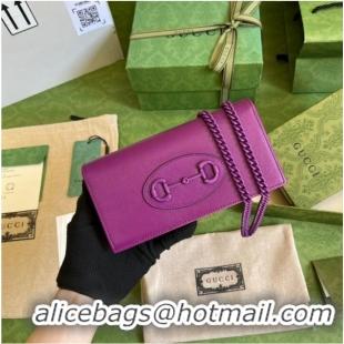 Top Quality Gucci Horsebit 1955 wallet with chain 621892 purple