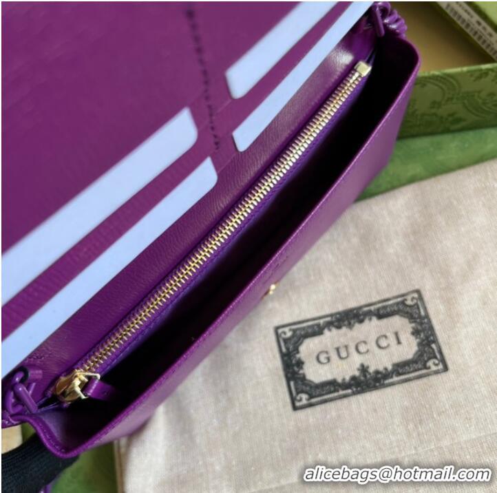 Top Quality Gucci Horsebit 1955 wallet with chain 621892 purple