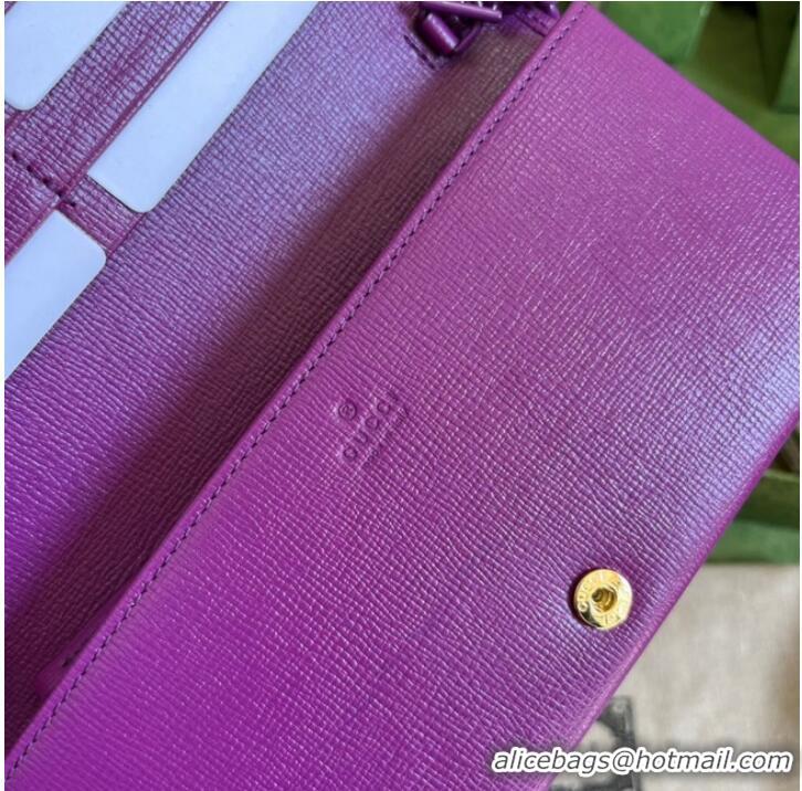 Top Quality Gucci Horsebit 1955 wallet with chain 621892 purple