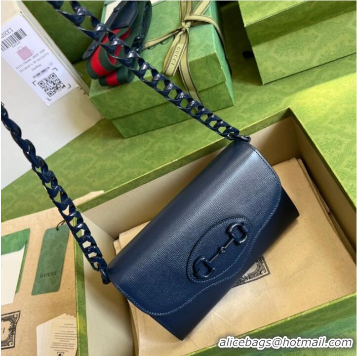 Most Popular Gucci Horsebit 1955 mini bag 724713 Blue