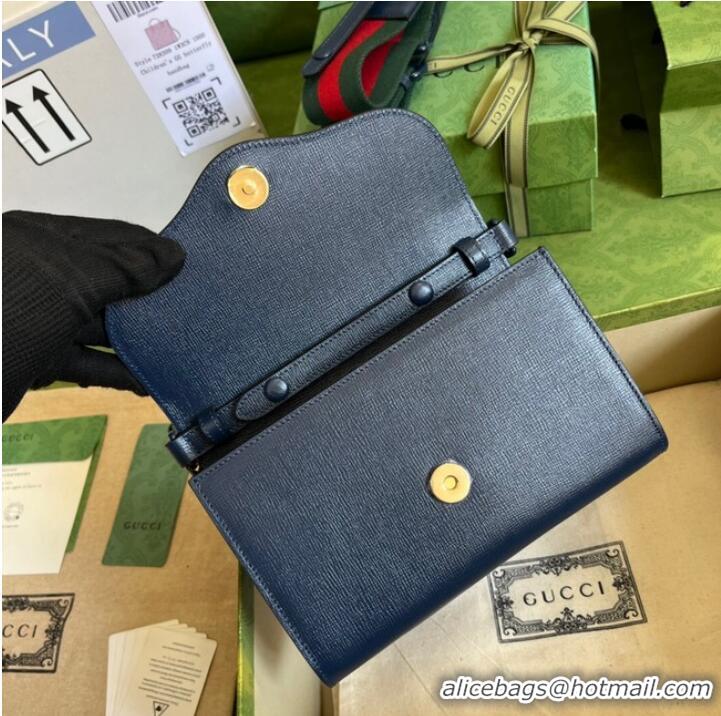 Most Popular Gucci Horsebit 1955 mini bag 724713 Blue