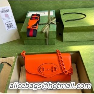 Top Quality Gucci Horsebit 1955 mini bag 724713 Orange