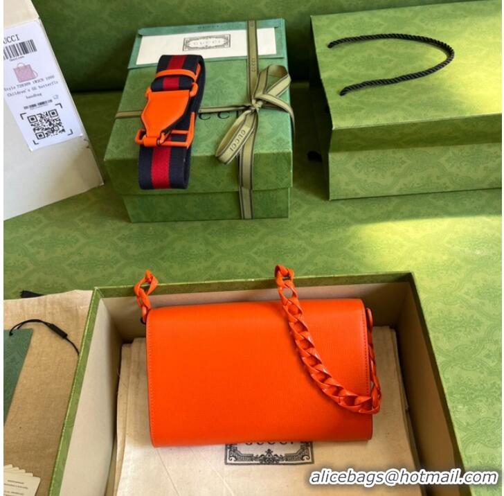 Top Quality Gucci Horsebit 1955 mini bag 724713 Orange