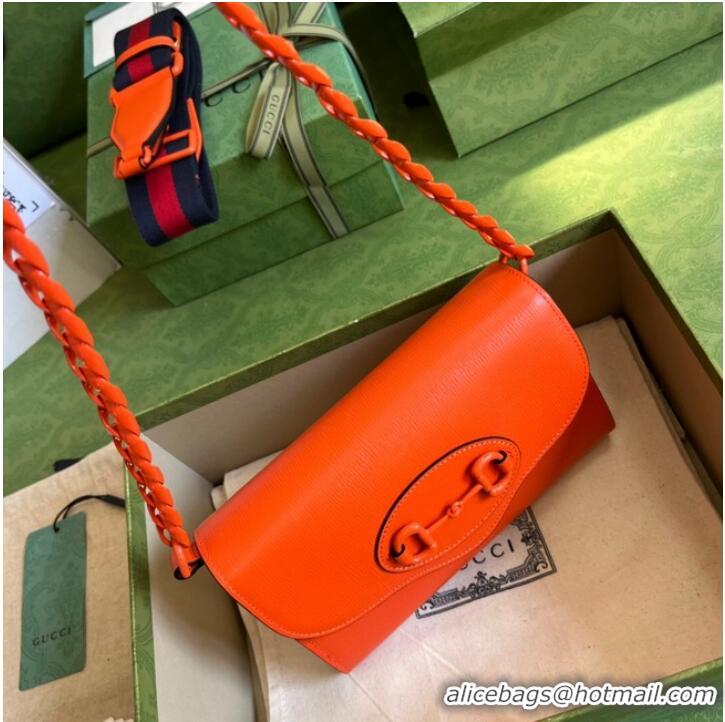 Top Quality Gucci Horsebit 1955 mini bag 724713 Orange