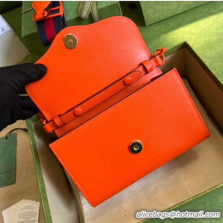 Top Quality Gucci Horsebit 1955 mini bag 724713 Orange