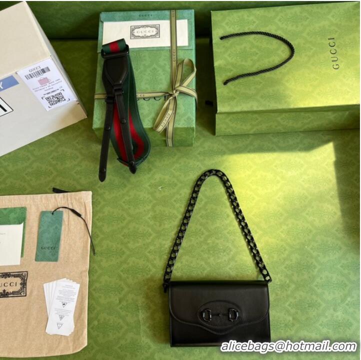 Most Popular Gucci Horsebit 1955 mini bag 724713 Black