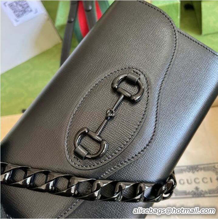 Most Popular Gucci Horsebit 1955 mini bag 724713 Black