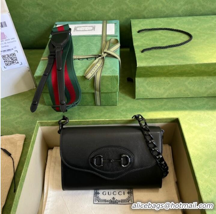 Most Popular Gucci Horsebit 1955 mini bag 724713 Black