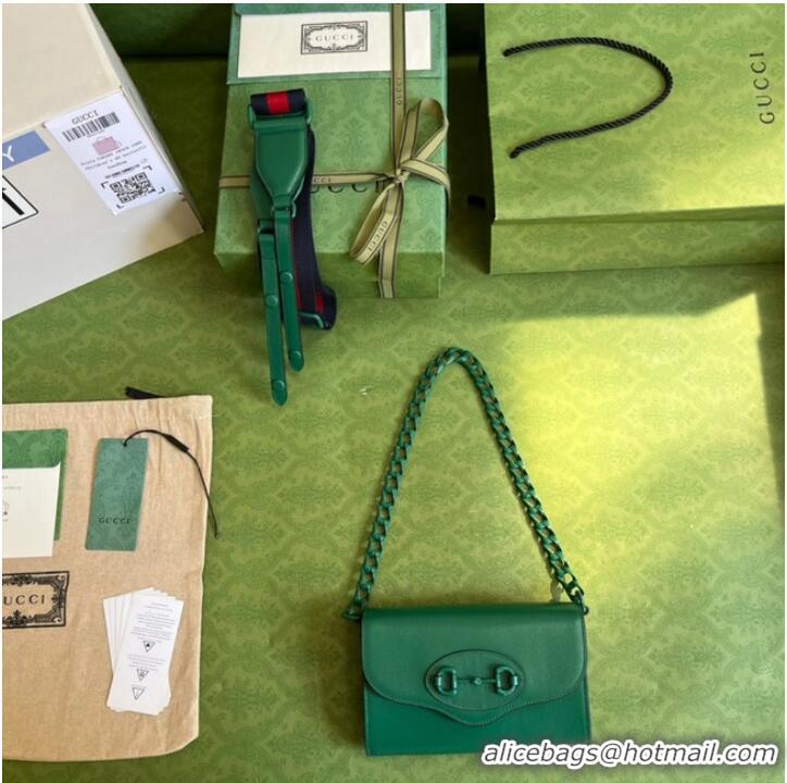 Famous Brand Gucci Horsebit 1955 mini bag 724713 Green