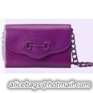 Pretty Style Gucci Horsebit 1955 mini bag 724713 Purple