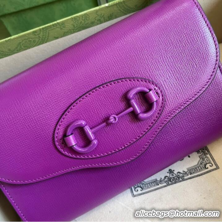 Pretty Style Gucci Horsebit 1955 mini bag 724713 Purple