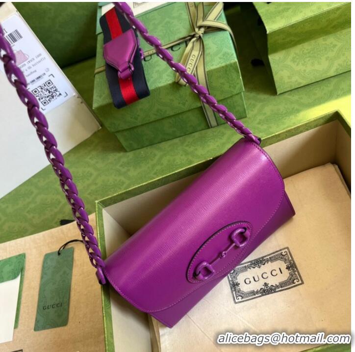 Pretty Style Gucci Horsebit 1955 mini bag 724713 Purple