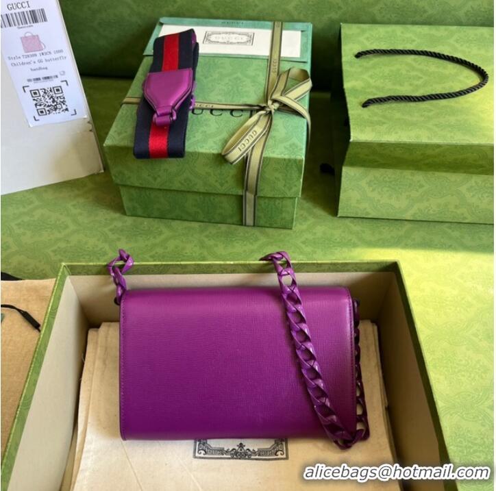 Pretty Style Gucci Horsebit 1955 mini bag 724713 Purple