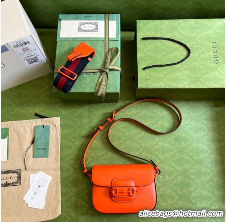 Pretty Style Gucci Horsebit 1955 small shoulder bag 726226 Orange