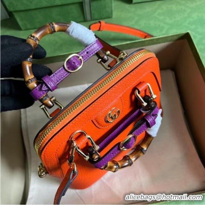 Unique Grade Gucci Diana mini tote bag 715775 Orange