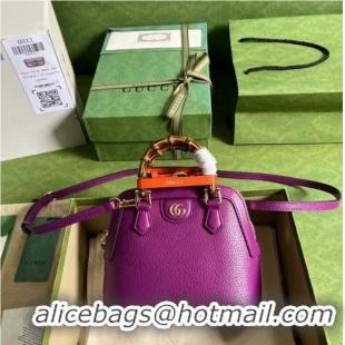 Luxurious Grade Gucci Diana mini tote bag 715775 Purple