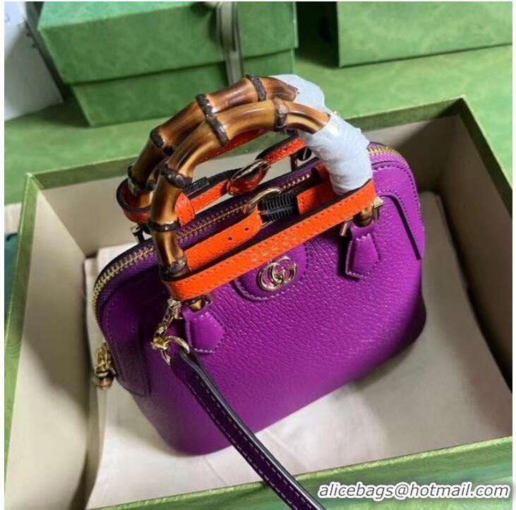 Luxurious Grade Gucci Diana mini tote bag 715775 Purple