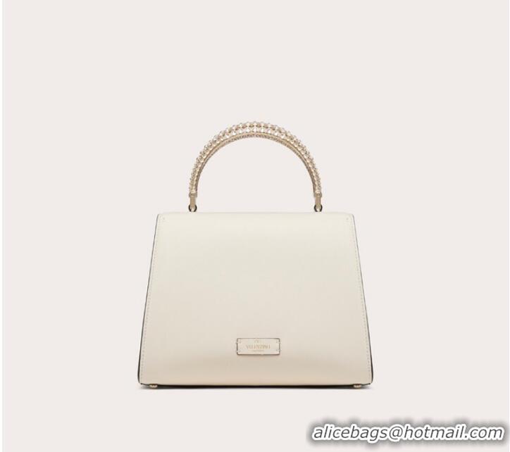 Famous Brand VALENTINO VSLING SMALL LOCO imitation crystal shoulder bag WB0F53NQ white