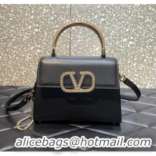 Top Quality VALENTINO VSLING SMALL LOCO imitation crystal shoulder bag WB0F53NQ black