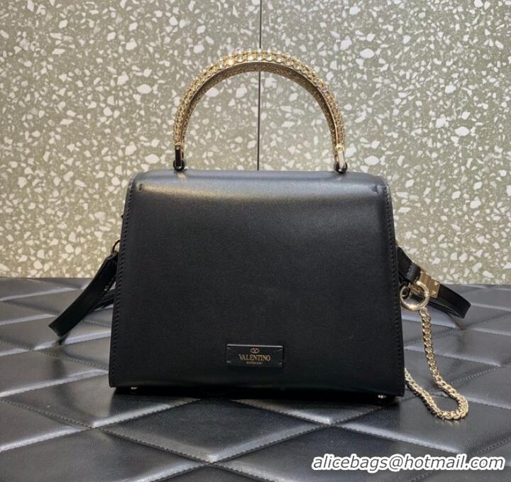 Top Quality VALENTINO VSLING SMALL LOCO imitation crystal shoulder bag WB0F53NQ black