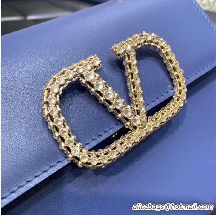 Shop Grade VALENTINO VSLING SMALL LOCO imitation crystal shoulder bag WB0F53NQ blue