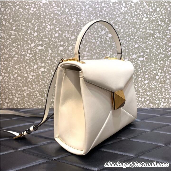 Reasonable Price VALENTINO ONE STUD Small sheepskin shoulder bag WB0K83H white