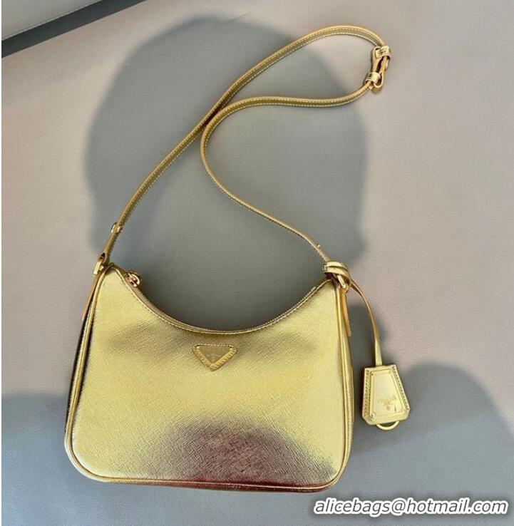 Well Crafted Prada Saffiano leather mini-bag 1BC204B gold