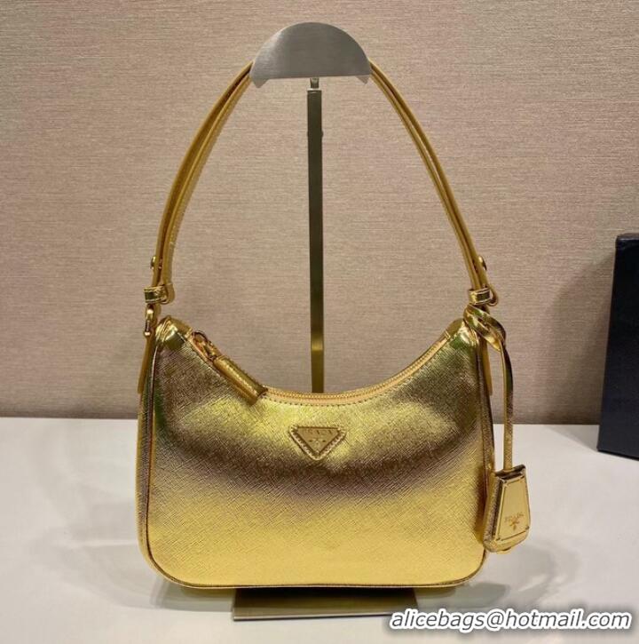 Well Crafted Prada Saffiano leather mini-bag 1BC204B gold