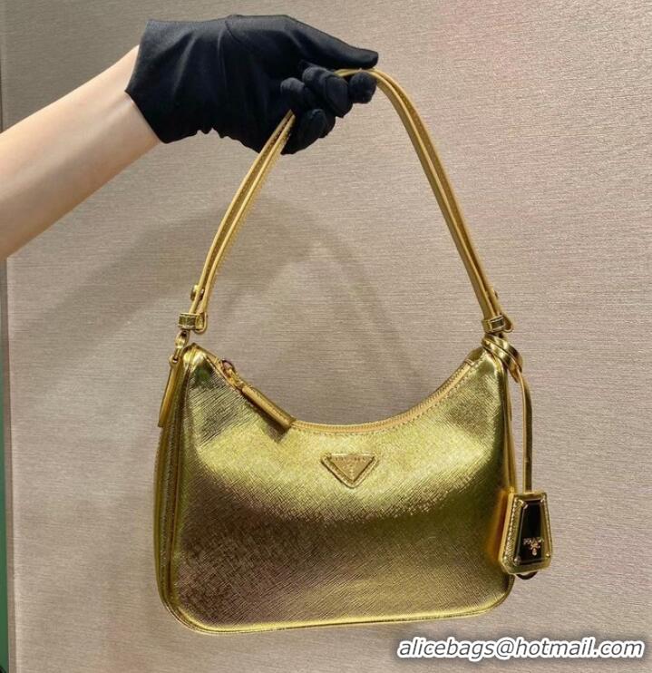 Well Crafted Prada Saffiano leather mini-bag 1BC204B gold