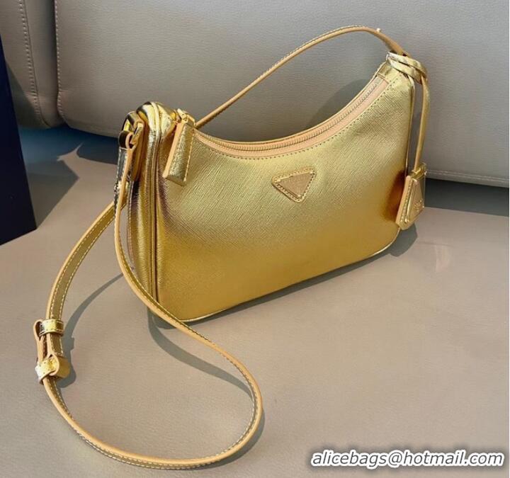 Well Crafted Prada Saffiano leather mini-bag 1BC204B gold