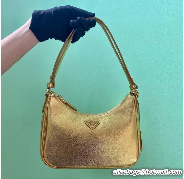 Well Crafted Prada Saffiano leather mini-bag 1BC204B gold