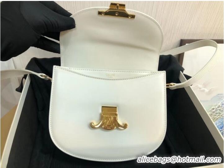 Promotional Discount Celine TEEN BESACE TRIOMPHE IN SHINY CALFSKIN 110413 white