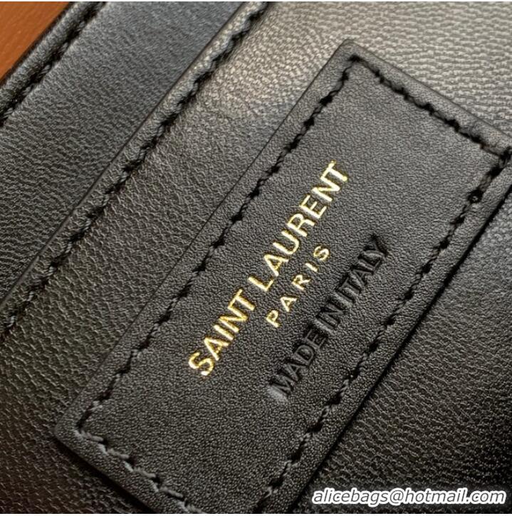 Buy Fashionable SAINT LAURENT SOLFERINO SMALL SATCHEL IN BOX LEATHER 634306 BLACK