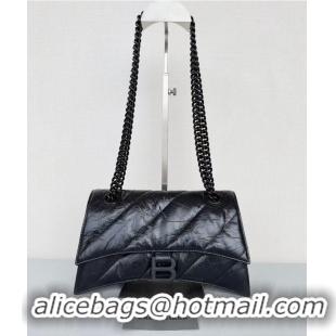 Grade Quality Balenciaga HOURGLASS Wallet With Chain 92885 BLACK