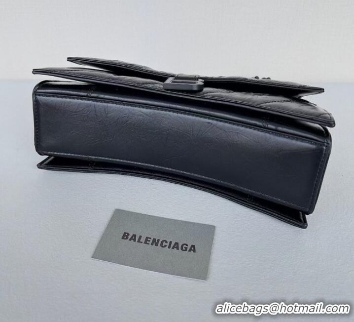 Grade Quality Balenciaga HOURGLASS Wallet With Chain 92885 BLACK