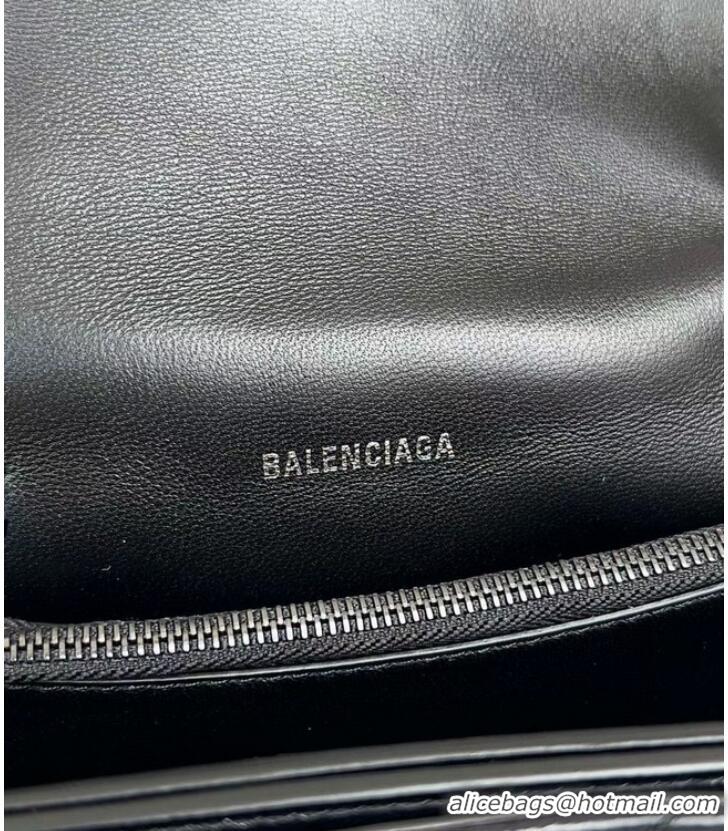 Grade Quality Balenciaga HOURGLASS Wallet With Chain 92885 BLACK