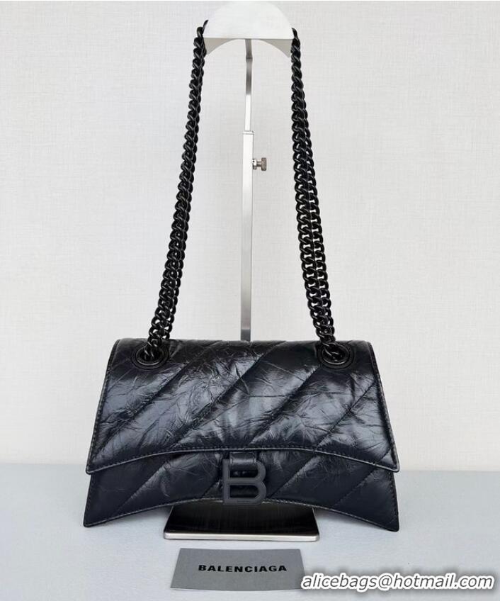 Grade Quality Balenciaga HOURGLASS Wallet With Chain 92885 BLACK