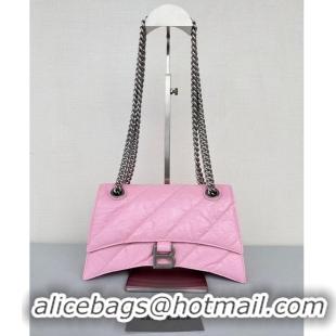 Trendy Design Balenciaga HOURGLASS Wallet With Chain 92885 PINK