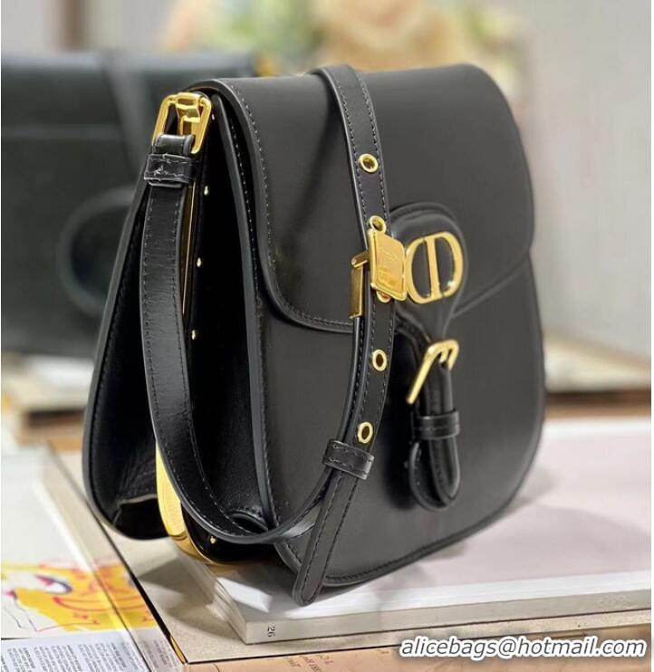 Traditional Discount Grade Quality Dior BOBBY FRAME BAG Cognac-Colored Box Calfskin M9333U BLACK