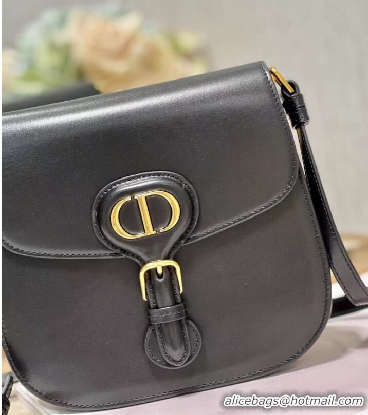 Traditional Discount Grade Quality Dior BOBBY FRAME BAG Cognac-Colored Box Calfskin M9333U BLACK