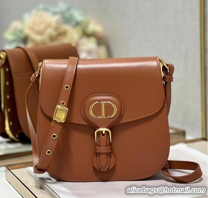 Good Taste DIOR BOBBY FRAME BAG Cognac-Colored Box Calfskin M9333U brown