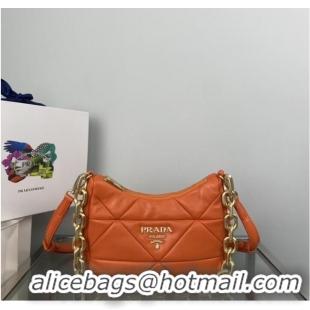 Promotional Prada nappa leather padded hobo bag 1BC157 orange