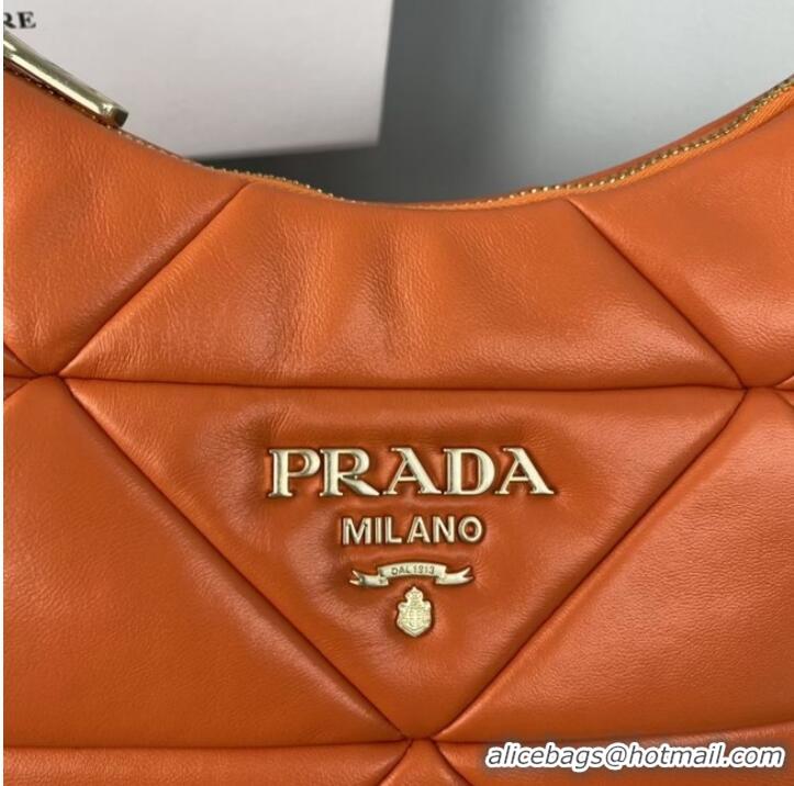 Promotional Prada nappa leather padded hobo bag 1BC157 orange