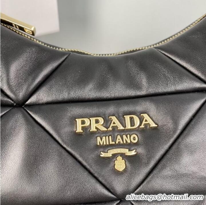 New Release Creation Prada nappa leather padded hobo bag 1BC157 black