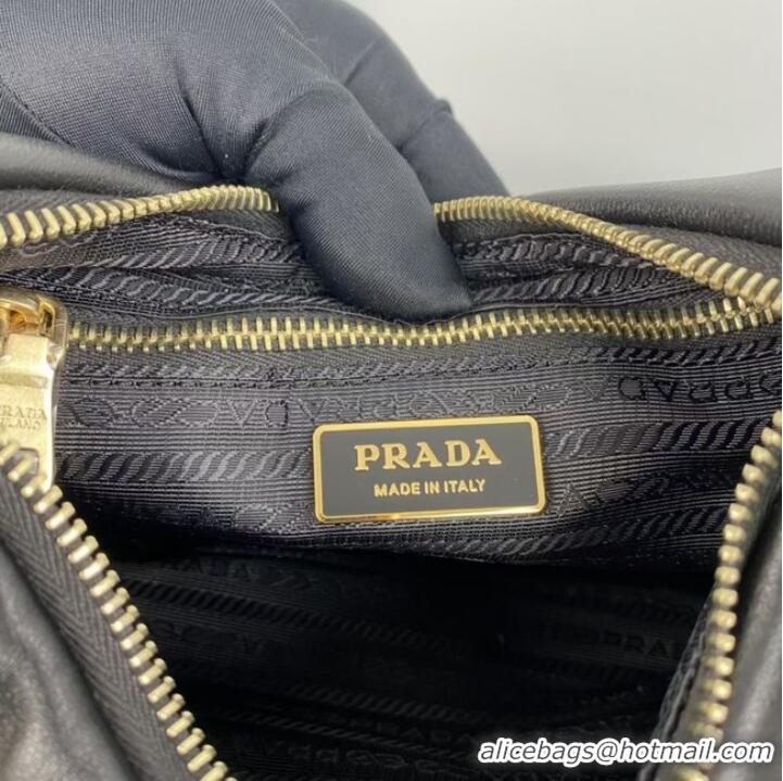 New Release Creation Prada nappa leather padded hobo bag 1BC157 black