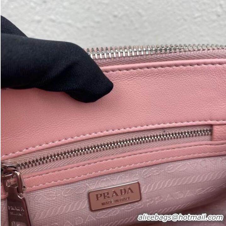 Top Quality Prada Galleria satin mini-bag with crystals 1BA906 pink